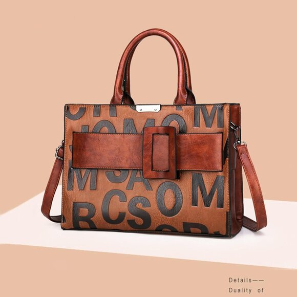 Women's Crocodile Pattern Leather Tote Bag Set - Stylish, Spacious, Zipper Closu - Picture 6 of 6